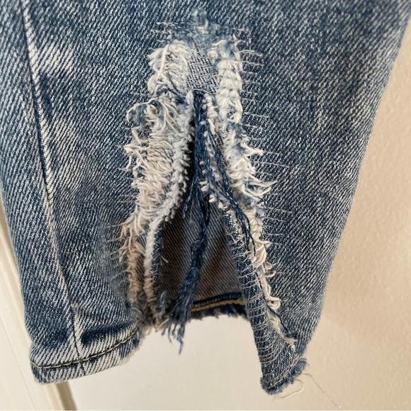 MOUSSY VINTAGE Ithan Distressed Raw Hem Ripped Ankle Mid-Rise Stretch Jeans 24 - Picture 7 of 15